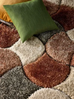 Origin Rugs 3D Scallop Shaggy Rug Terracotta Best
