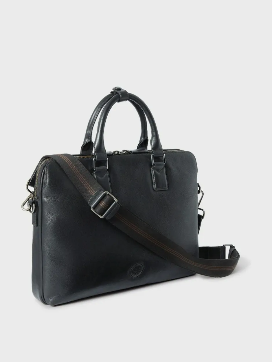 Osprey London The Compass Leather Laptop Bag Black Sale