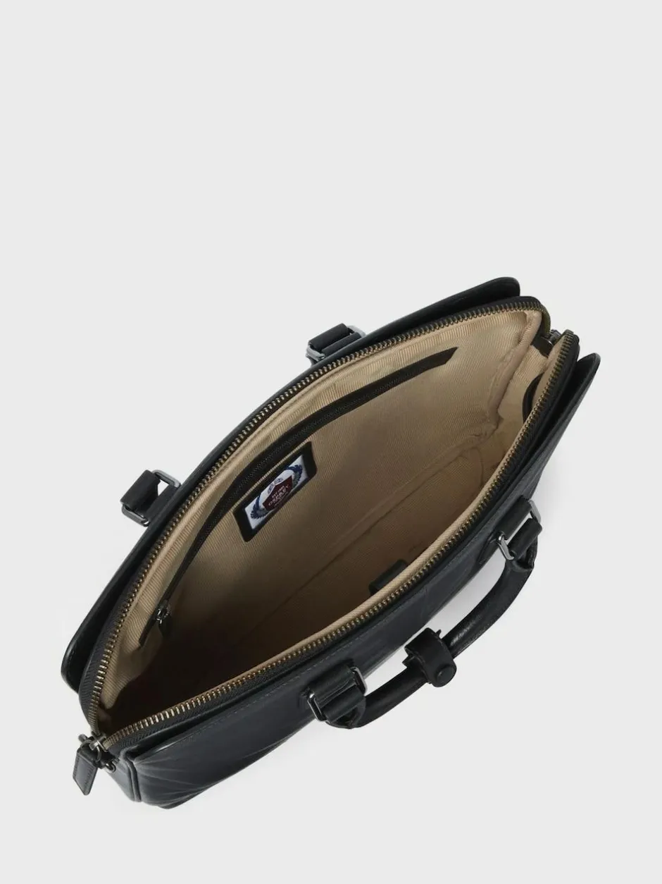 Osprey London The Compass Leather Laptop Bag Black Sale