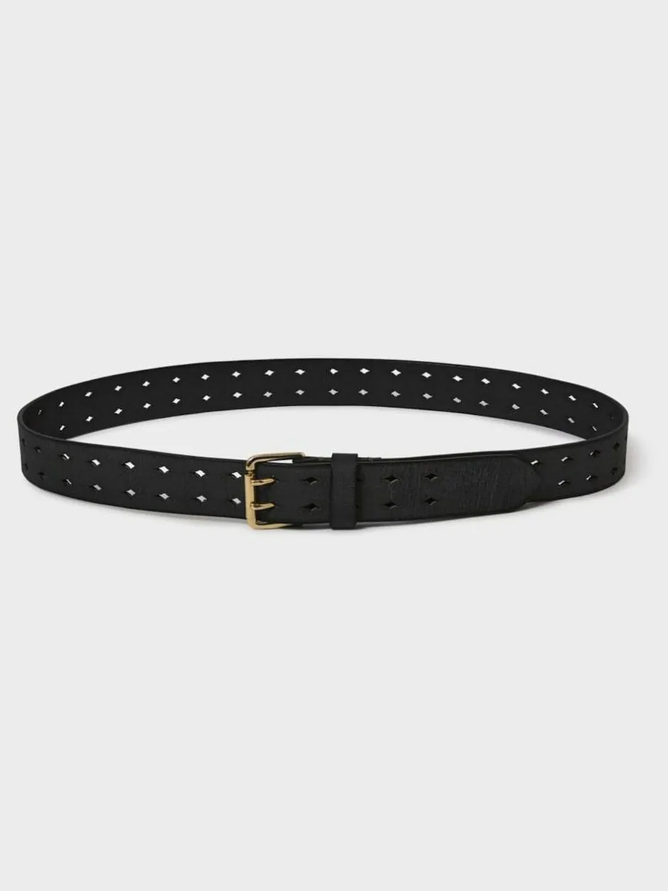 Osprey London The Neverending Double Leather Belt Black