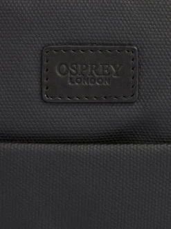 Osprey London The Small Grantham Waxed Canvas And Leather Messenger Bag Black Clearance