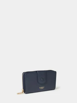 Osprey London The Core Medium Leather Popper Matinee Purse Blue Best
