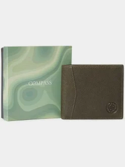 Osprey London The Compass Leather Card Wallet Green Outlet