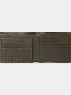 Osprey London The Compass Leather Card Wallet Green Outlet