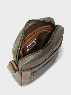 Osprey London The Small Grantham Waxed Canvas And Leather Messenger Bag Green Clearance