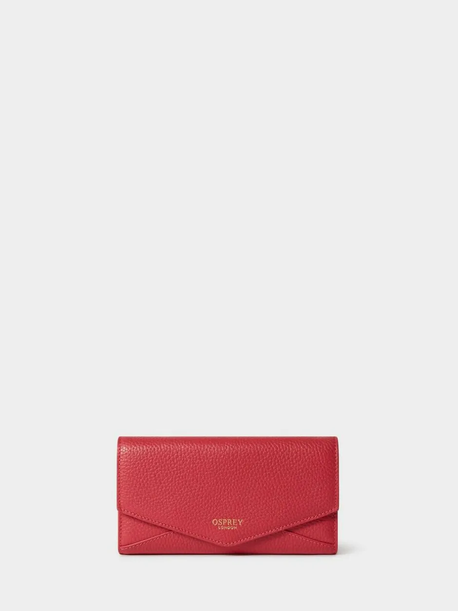 Osprey London The Core Medium Leather Matinee Purse Red Clearance