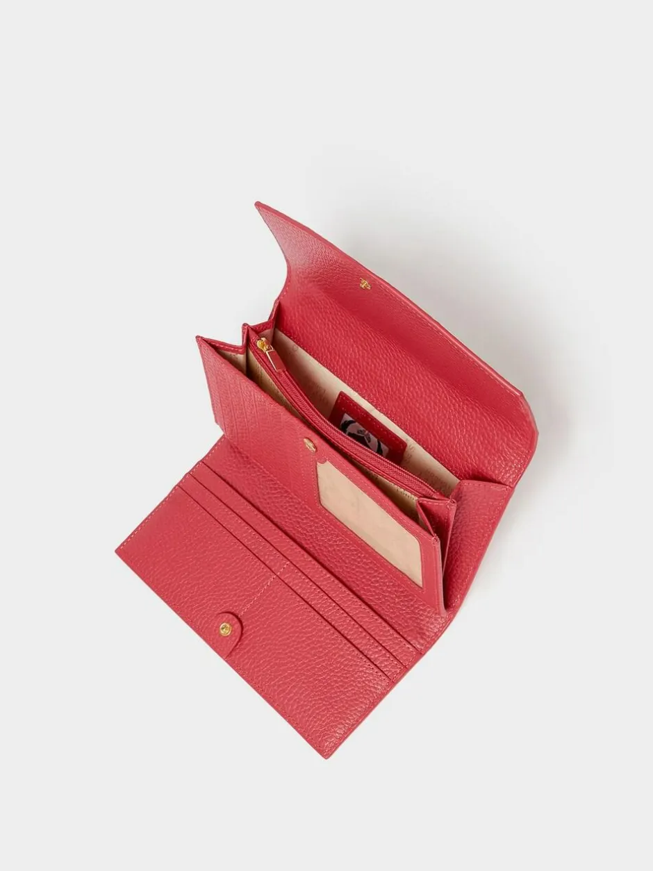Osprey London The Core Medium Leather Matinee Purse Red Clearance
