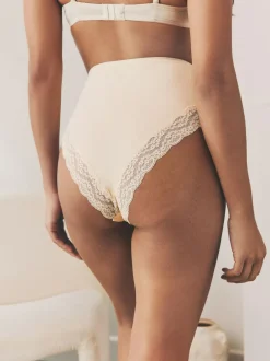Next Paisley High Rise High Leg Cotton Lace Knickers 4 Pack Outlet
