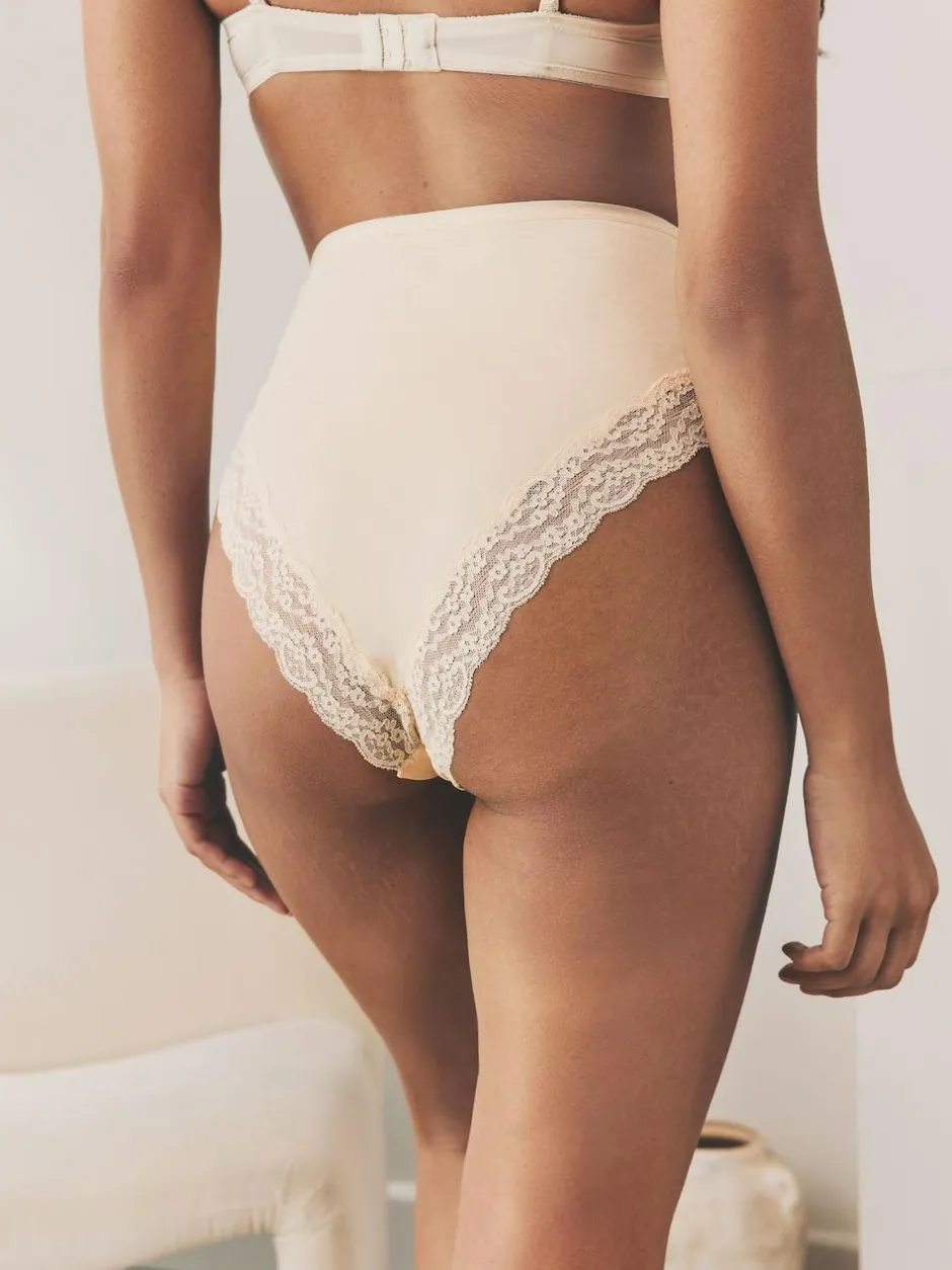 Next Paisley High Rise High Leg Cotton Lace Knickers 4 Pack Outlet