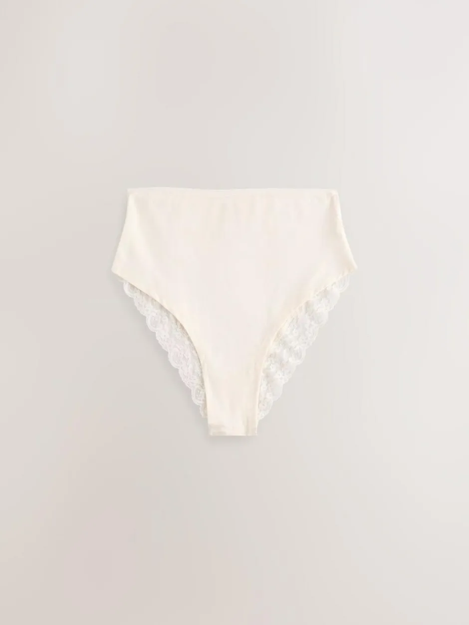 Next Paisley High Rise High Leg Cotton Lace Knickers 4 Pack Outlet