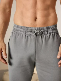 Next Pale Grey Brushback Heavyweight Open Joggers Online