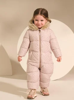 Next Print Shower Resistant Snowsuit (3mths-7yrs) Pale Pink New