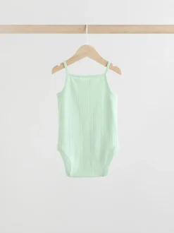 Next Pastel 5 Pack Vest Pointelle Baby Bodysuits Sale