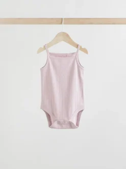 Next Pastel 5 Pack Vest Pointelle Baby Bodysuits Sale