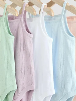 Next Pastel 5 Pack Vest Pointelle Baby Bodysuits Sale