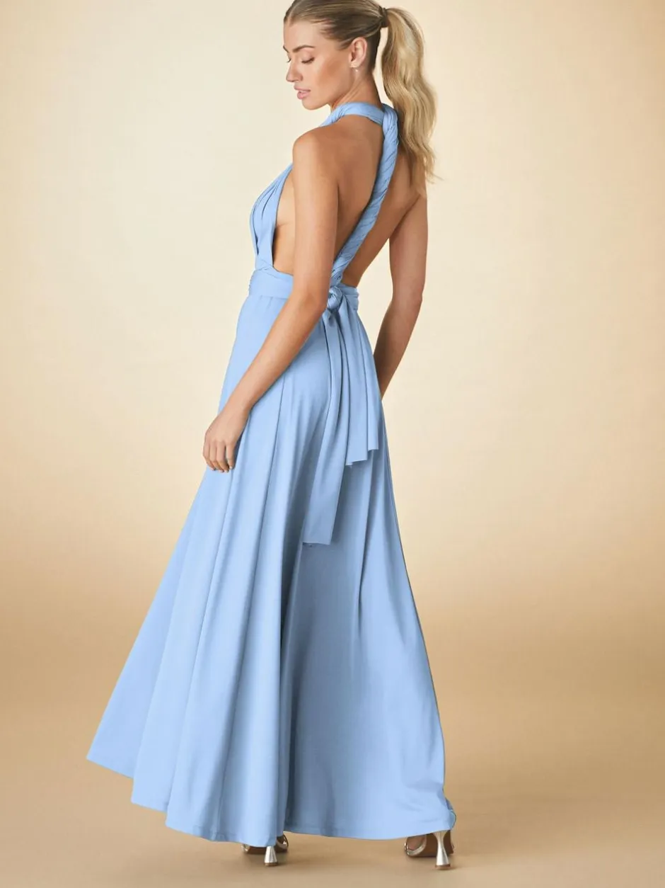 Next Jersey Multiway Wedding Guest Bridesmaid Maxi Dress Pastel Blue Sale