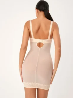 Next Pastel Rose Nude DD+ Firm Tummy Control Lightly Padded Lace Slip