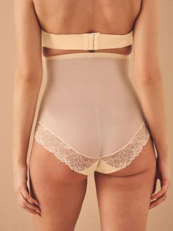 Next Super High Waist Briefs Firm Tummy Control Shaping Briefs Pastel Rose Nude Outlet