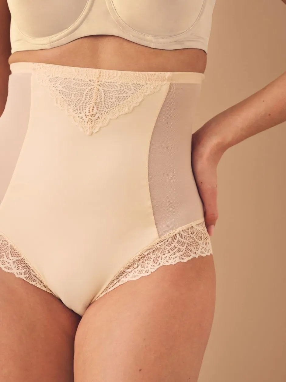 Next Super High Waist Briefs Firm Tummy Control Shaping Briefs Pastel Rose Nude Outlet