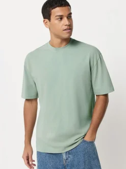 Next Relaxed Fit Heavyweight T-Shirts 5 Pack Pastels Green/Blue/Ecru/Slate/Pink Online