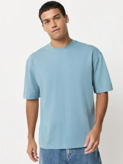 Next Relaxed Fit Heavyweight T-Shirts 5 Pack Pastels Green/Blue/Ecru/Slate/Pink Online