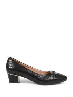 Pavers Heeled Court Shoes Black New
