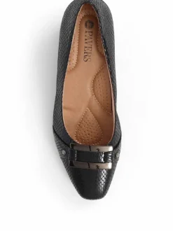 Pavers Heeled Court Shoes Black New