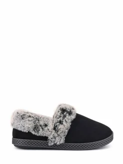 Pavers Warm Lined Memory Foam Slippers Black Outlet