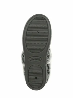 Pavers Warm Lined Memory Foam Slippers Black Outlet