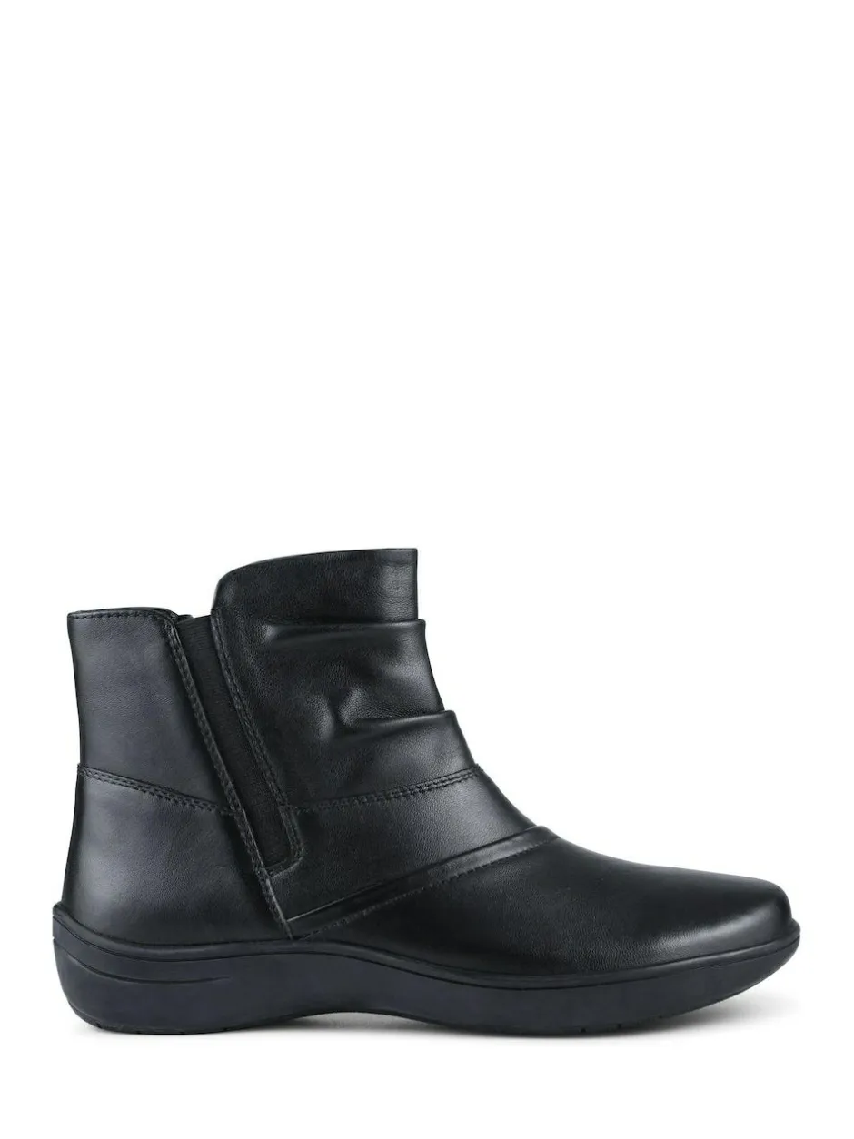 Pavers Wide Fit Leather Ankle Boots Black Hot
