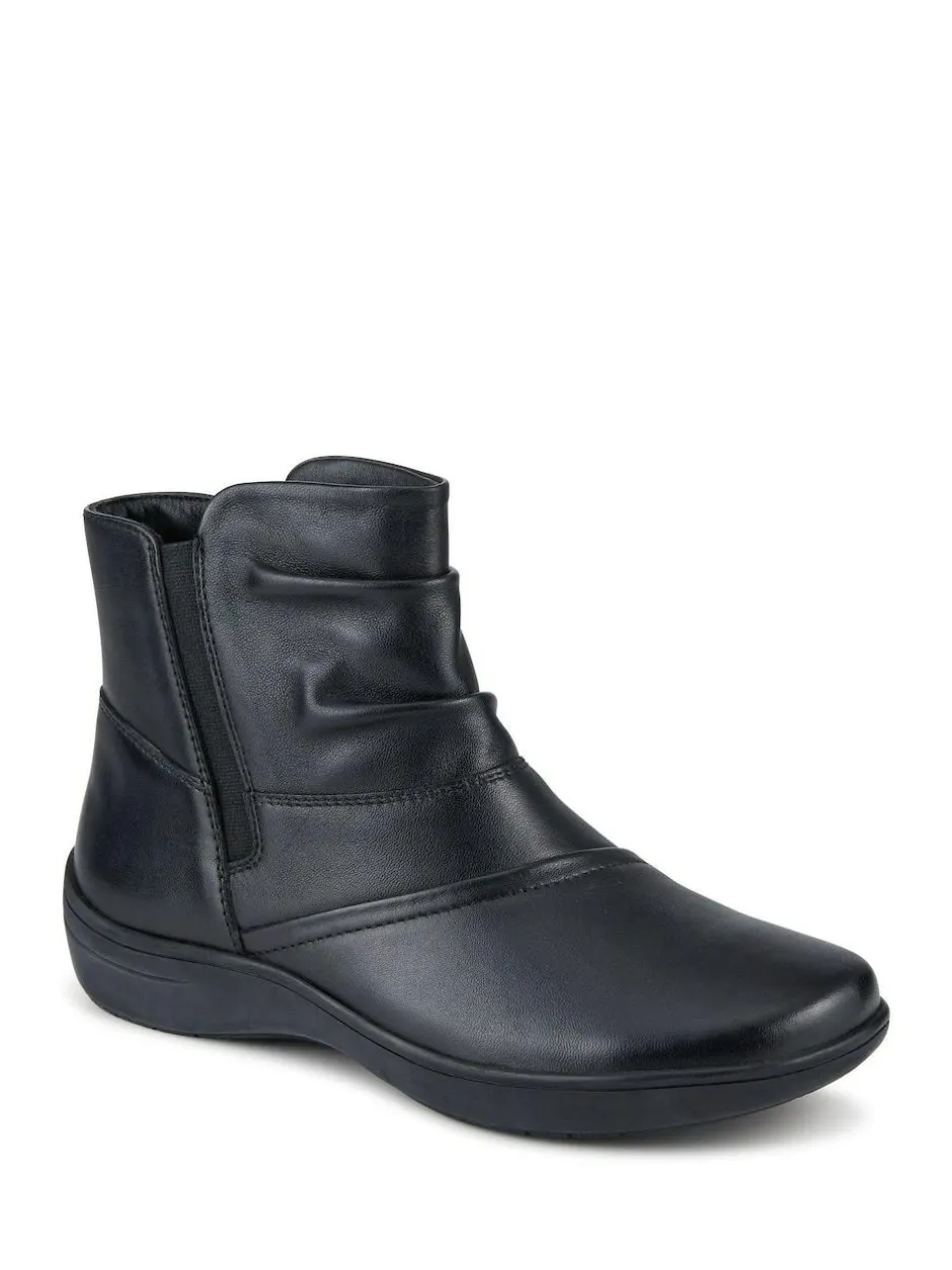 Pavers Wide Fit Leather Ankle Boots Black Hot