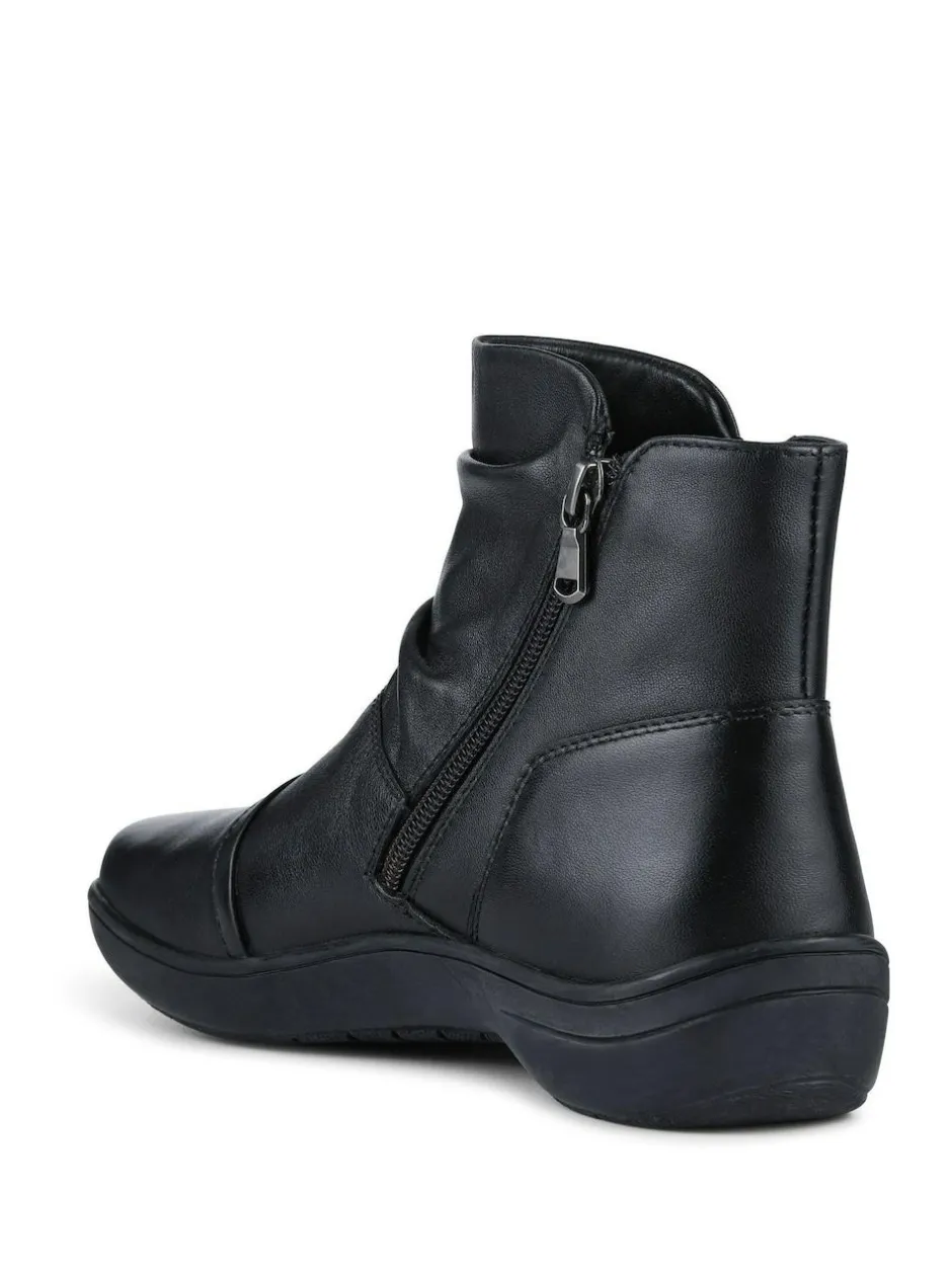 Pavers Wide Fit Leather Ankle Boots Black Hot