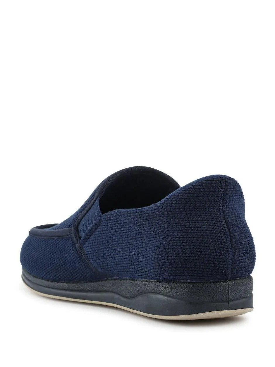 Pavers Extra Wide Corduroy Slippers Blue Hot