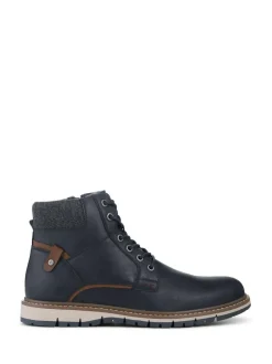 Pavers Lace Up With Fabric Cuff Boots Blue Online