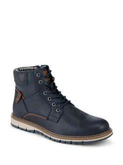Pavers Lace Up With Fabric Cuff Boots Blue Online