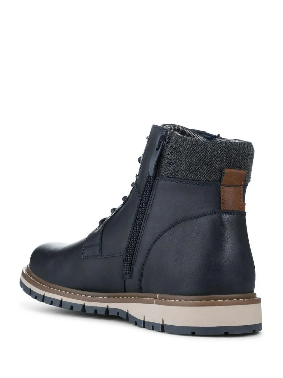 Pavers Lace Up With Fabric Cuff Boots Blue Online