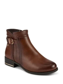 Pavers Ladies Ankle Boots Smart Brown Discount