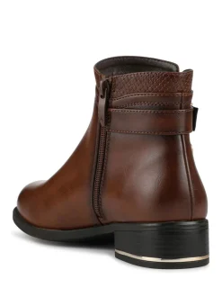 Pavers Ladies Ankle Boots Smart Brown Discount