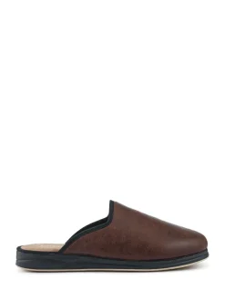 Pavers Wide Fit Supportive Mule Slippers Dark Brown Online