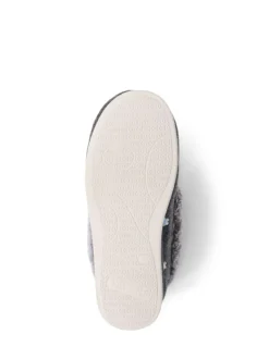 Pavers Grey Floral Faux Fur Slippers Online