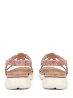 Pavers Grey Embellished Flatform Sandals Pink Discount