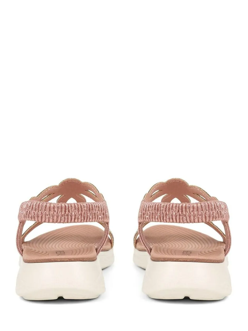 Pavers Grey Embellished Flatform Sandals Pink Discount