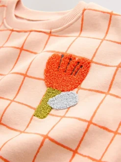 Next Peach Pink Grid Crew Neck Sweatshirt (3mths-7yrs) Hot