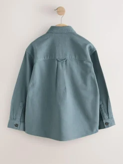 Next Brushed Overshirt (3-16yrs) Petrol Blue Online