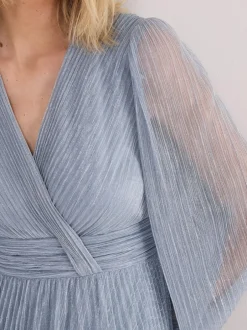 Phase Eight Blue Harper Plisse Dress Clearance