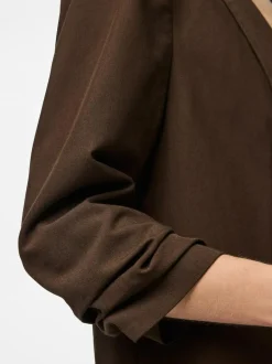 PIECES Brown 3/4 Length Sleeve Blazer Outlet
