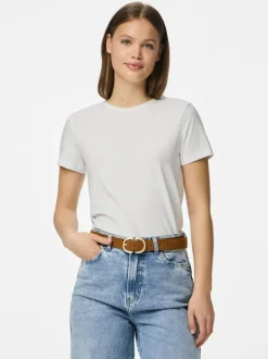 PIECES Suede Buckle Belt Brown