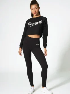 Pineapple Black Petite Womens Wide Waistband Leggings Best