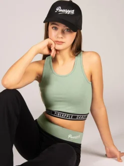 Pineapple Tape Hem Midi Crop Top Green Outlet
