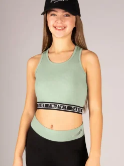 Pineapple Tape Hem Midi Crop Top Green Outlet